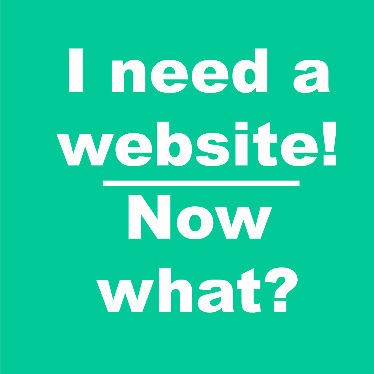 I need a website!  Now what?